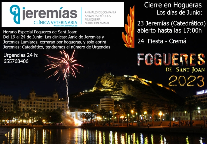 Horario Especial Fogueres Sant Joan 2023